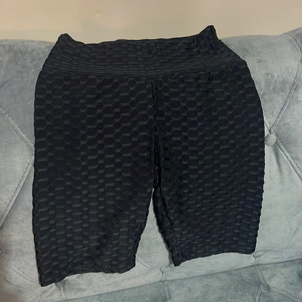 Black scrunch biker shorts brand new never worn